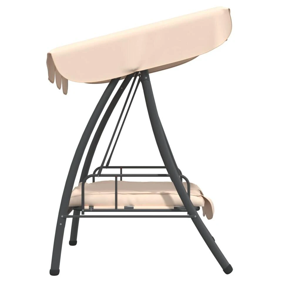 VidaXL Schommelbank Voor Buiten Met Luifel Zandwit 3 VidaXL Schommelbank Voor Buiten Met Luifel Zandwit - Afbeelding 3