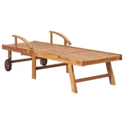 VidaXL Ligbedden 2 St Met Tafel En Kussens Massief Teakhout -Tuinmeubelen ae47a987c51e4cc9b6478f283f28d470