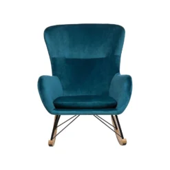 Beliani Schommelstoel ELLAN - Blauw Fluweel -Tuinmeubelen af000819e85548119cc015a01aa9732e