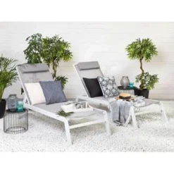 Beliani Tuinligstoel CATANIA - Grijs Polyester, Aluminium -Tuinmeubelen af4cd7f1a4a644149a5449bf22279ba6