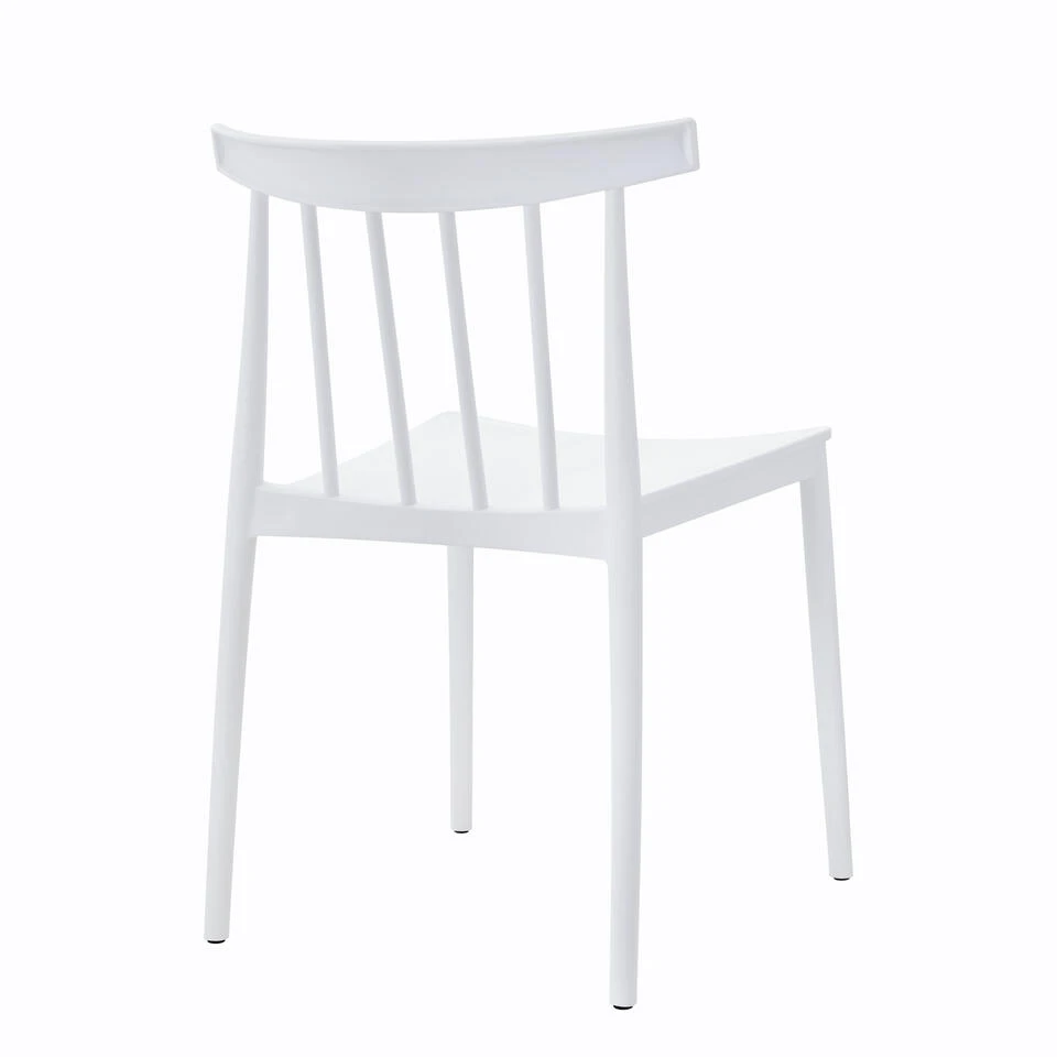 Giga Meubel Tuinstoelen Stapelbaar - Wit - Kunststof - Set Van 2 4 Giga Meubel Tuinstoelen Stapelbaar - Wit - Kunststof - Set Van 2 - Afbeelding 4