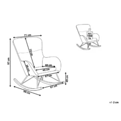 Beliani Schommelstoel ELLAN - Blauw Fluweel -Tuinmeubelen b9bd525ed125483f94d417124cccba8e 1