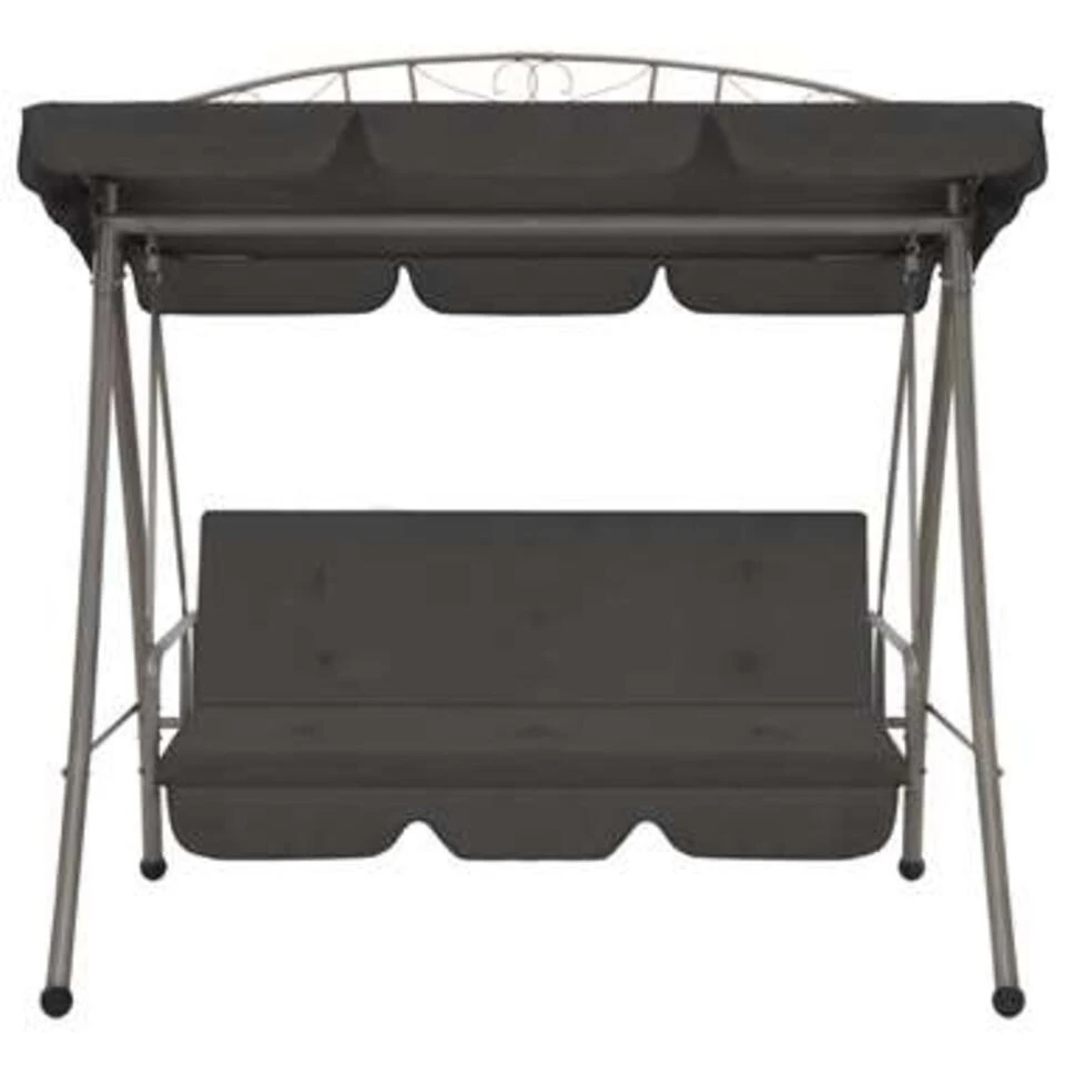 VidaXL Schommelbank Voor Buiten Met Dak 198x120x205 Cm Staal Antraciet 2 VidaXL Schommelbank Voor Buiten Met Dak 198x120x205 Cm Staal Antraciet - Afbeelding 2
