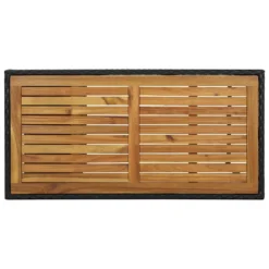 VidaXL Bartafel Met Opbergrek 120x60x110 Cm Poly Rattan Zwart -Tuinmeubelen c75b76b7237c4d50ab63797b332458d9