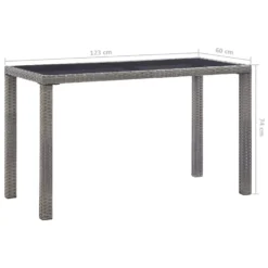 VidaXL Tuintafel 123x60x74 Cm Poly Rattan Antraciet -Tuinmeubelen ccd0b1ffd89d48aea677ec75e1b716b3