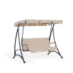 Beliani Schommelbank TEMPLE - Beige Polyester 7 Beliani Schommelbank TEMPLE - Beige Polyester -Tuinmeubelen d39e3e0c1b3544ec829ed013f0b4b6a5