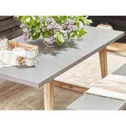 Beliani Eettafel ORIA - Grijs Vezelcement -Tuinmeubelen d4f6415c24514999b565de846524a371