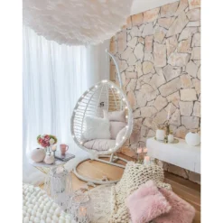 Beliani Hangstoel FANO - Wit Pe Rotan 6 Beliani Hangstoel FANO - Wit Pe Rotan -Tuinmeubelen daaebc8eb96d45b5844262c89b09ff78