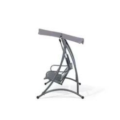 Beliani Schommelbank BOGART - Grijs Polyester -Tuinmeubelen ede776bafefc4a2180f78beb78708aa6