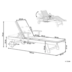 Beliani Tuinligstoel TOSCANA - Donkere Houtkleur Acaciahout -Tuinmeubelen f13571397a784bb8b23d72e6d2234870
