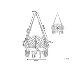 Beliani Hangstoel GABELLA - Grijs Katoen -Tuinmeubelen f13cfcef0c5043669a296dd3cb551610