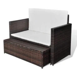 VidaXL Tuinbank Poly Rattan Bruin 7 VidaXL Tuinbank Poly Rattan Bruin -Tuinmeubelen f564c50712d04dbb999e6a6b3ee9a02f