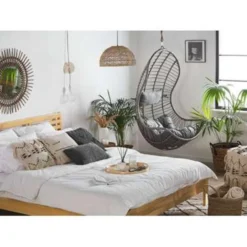 Beliani Hangstoel PINETO - Grijs Pe Rotan 6 Beliani Hangstoel PINETO - Grijs Pe Rotan -Tuinmeubelen f595e670800b46edb11d05d73705b3d1