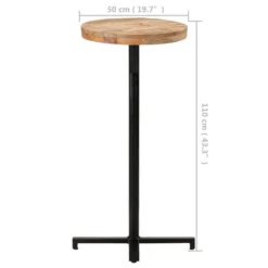 VidaXL Bartafel Rond Ø50x110 Cm Ruw Mangohout -Tuinmeubelen f5d323eaf65c4ea5817bf02097e02766