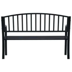 VidaXL Banken 125 Cm Staal Zwart -Tuinmeubelen ff220b383806412b984c1325e9a663e2