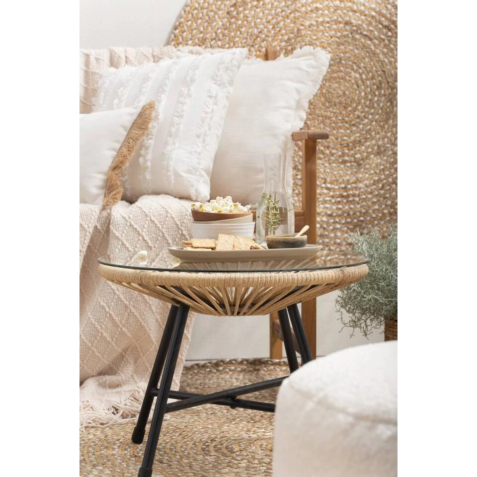 Le Sud Bijzettafel Monte Carlo - Naturel - Ø50x38 Cm 2 Le Sud Bijzettafel Monte Carlo - Naturel - Ø50x38 Cm - Afbeelding 2